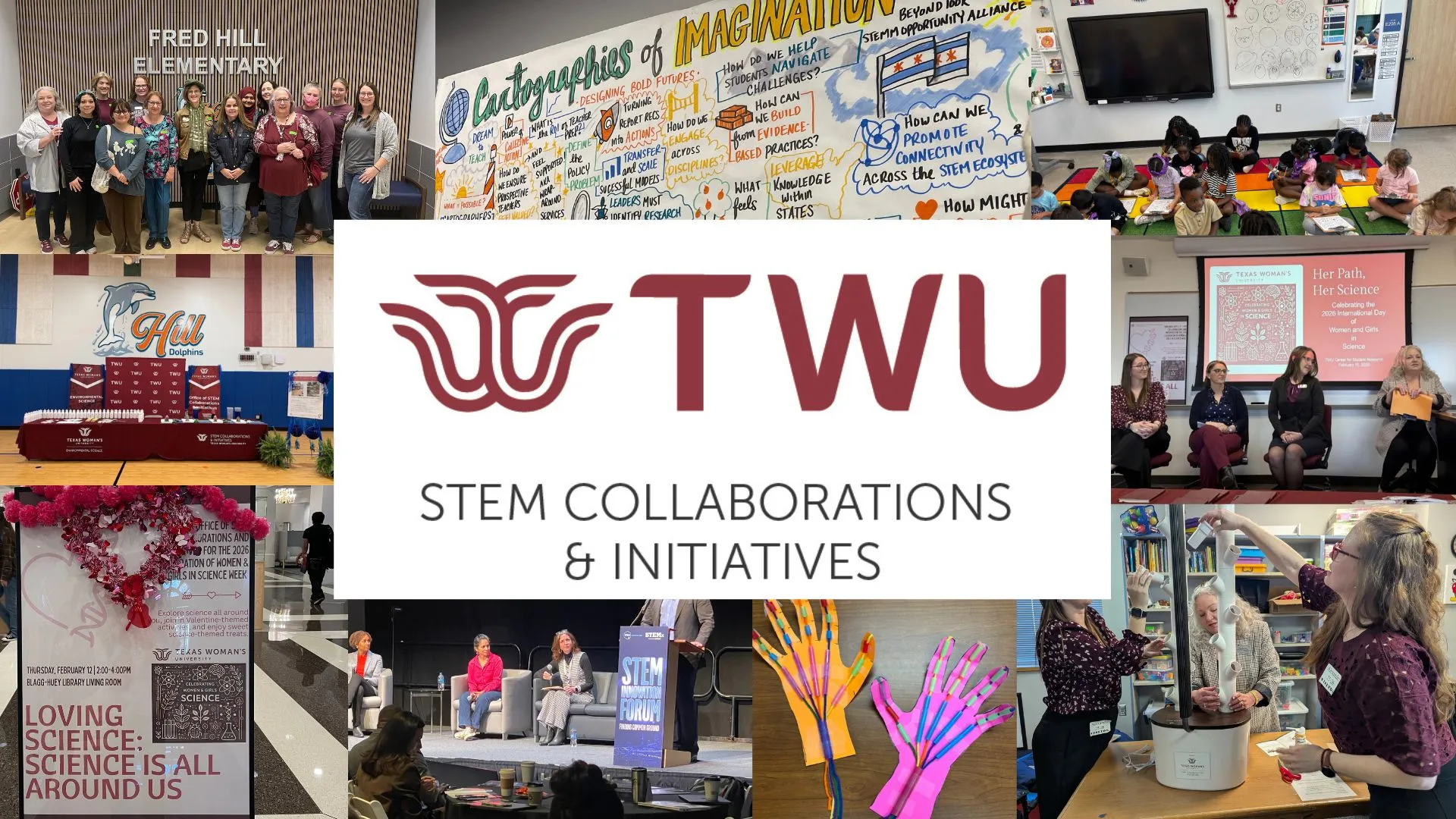 Various photos from OSCI events with the TW OSCI logo in the center.