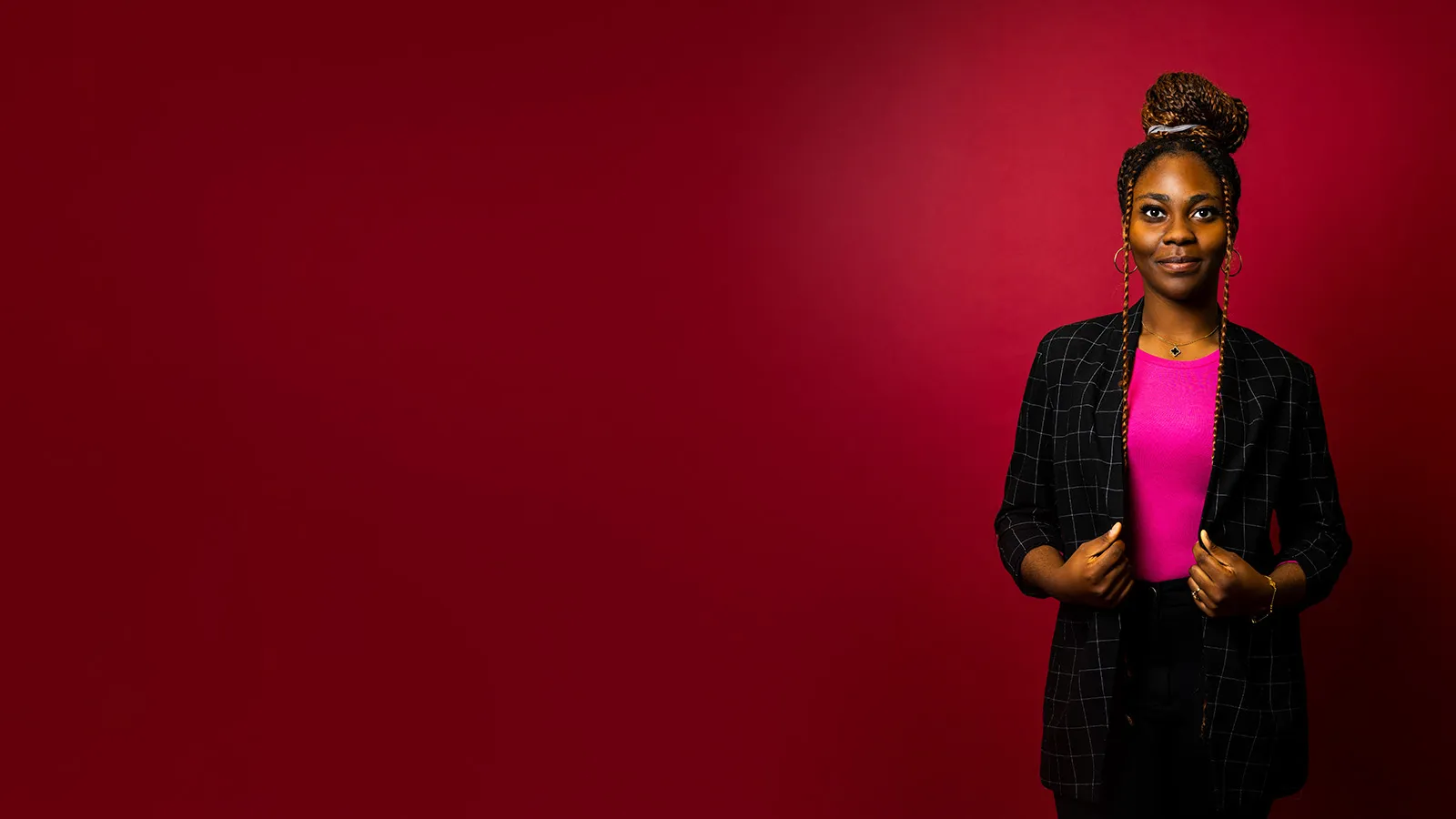 ̽¥ student Chinwe Onuona dressed in business casual