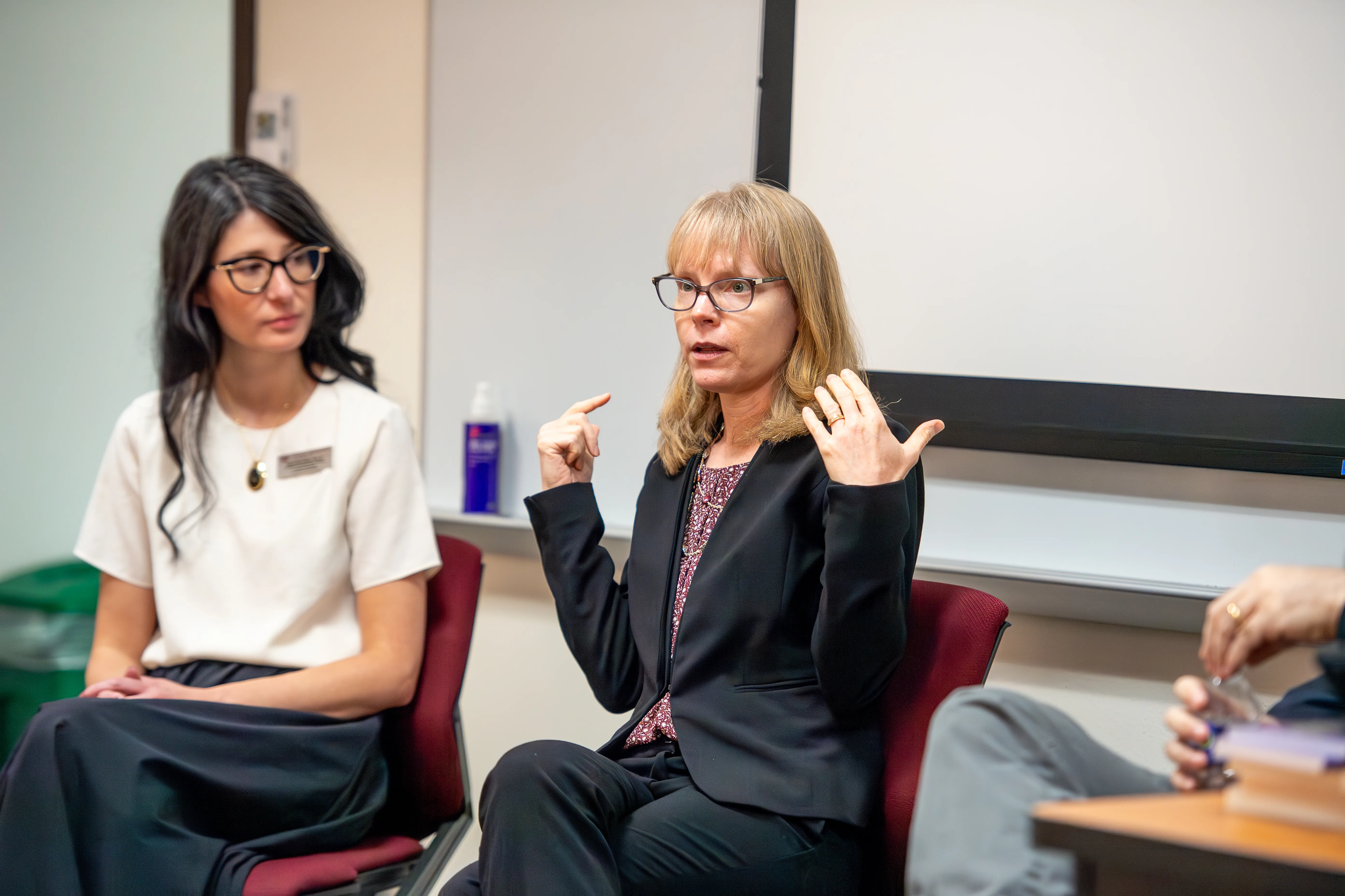 Faculty member talking