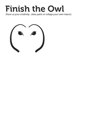 Finish drawing the owl activity sheet.