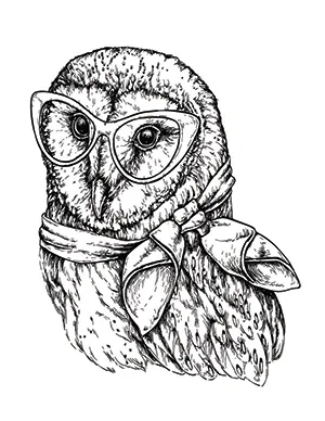 A barn owl coloring sheet.