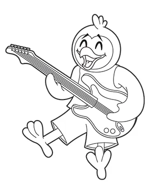 Oakley with a guitar coloring sheet.