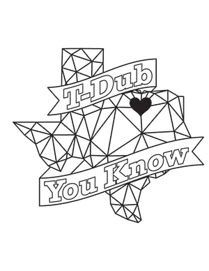 A geometric Texas coloring sheet.