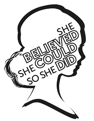 A coloring sheet that says She Believed She Could So She Did.