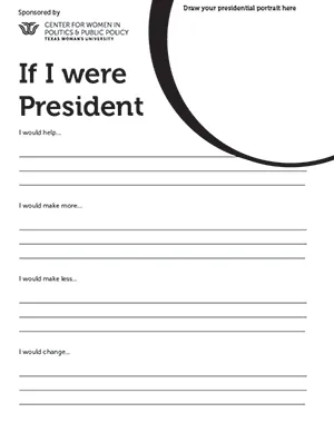 If I were president activity sheet.