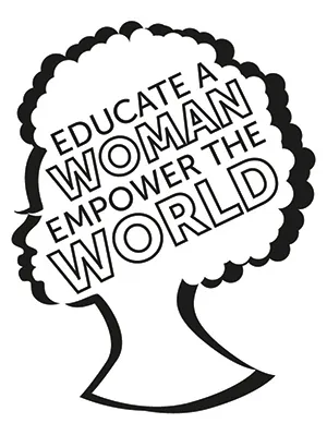 Educate a Woman, Empower the World text coloring sheet.