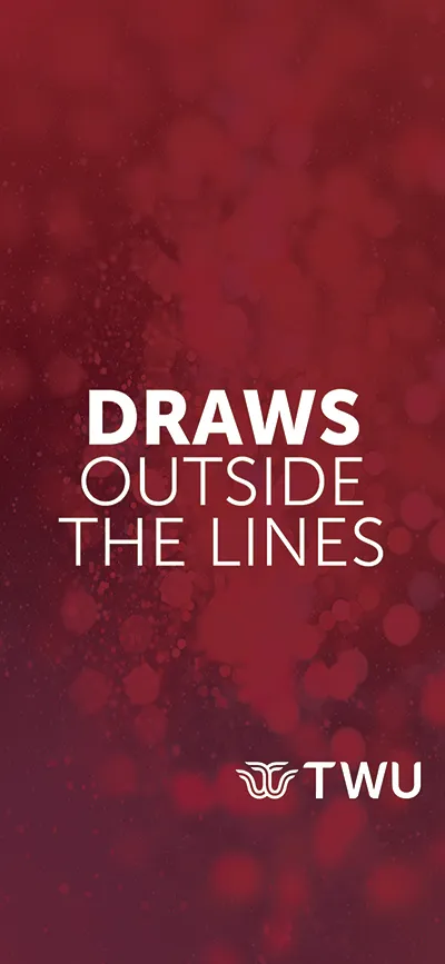 Maroon Draws Outside the Lines phone wallpaper for art majors.