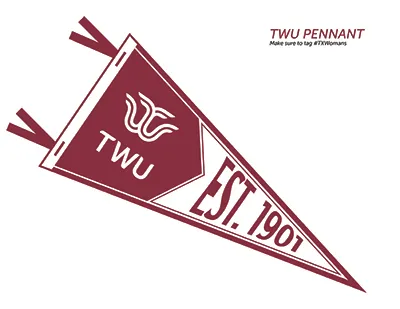 A printable pennant with Est. 1901 and TWU's logo on it.