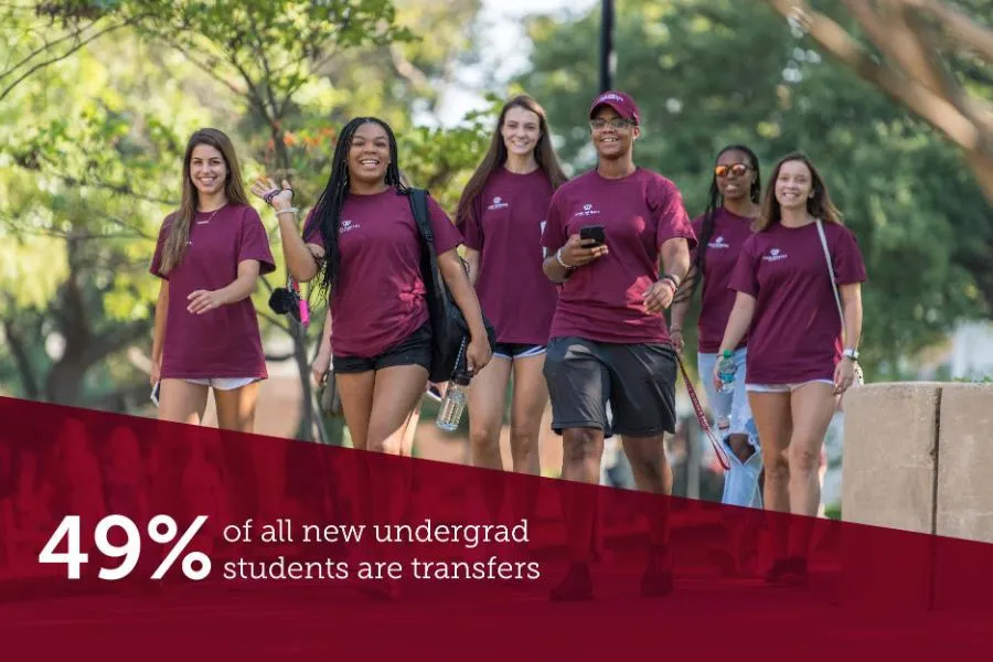 49 percent of all new undergrad students are transfers