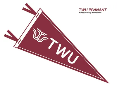 A printable pennant with TWU's logo on it.