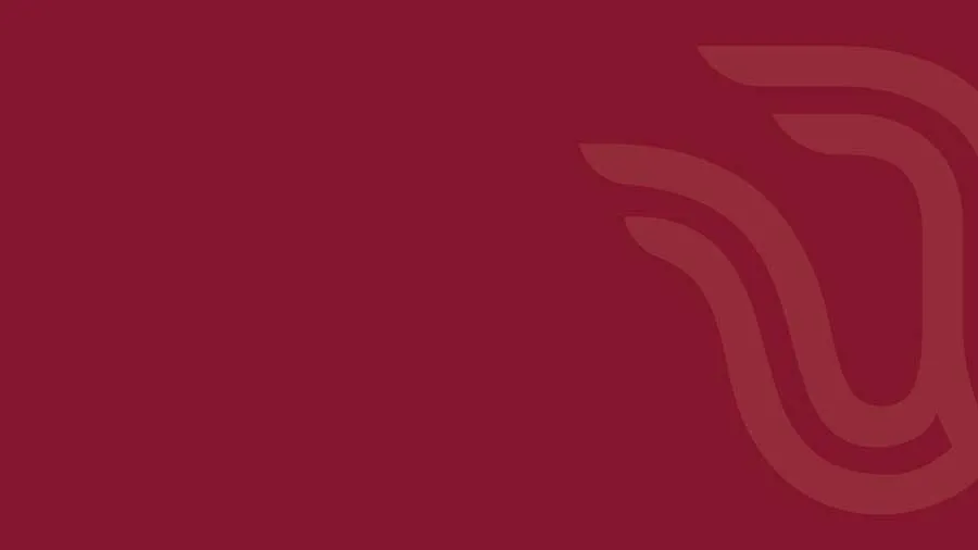 A maroon rectangle with the TWU logo mark on the right side.