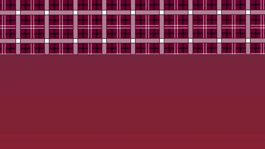 A maroon rectangle with a stripe of TWU's pioneer plaid across the top.