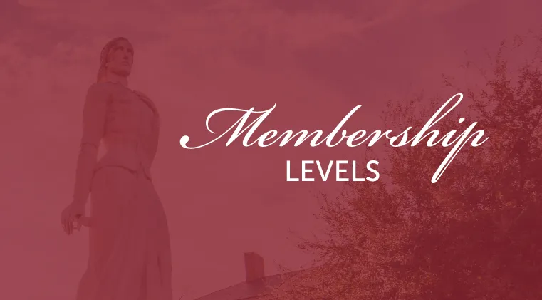 Photo of the Pioneer Woman Statue overlaid with maroon and 