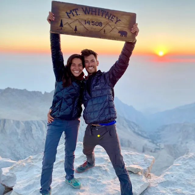 Kristi Hammerle and Justin Martin at the top of Mt. Whitney together