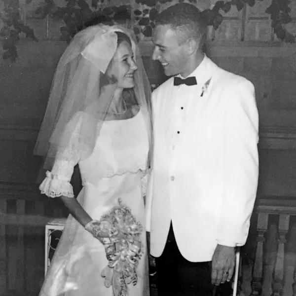 Cynthia and John Harper at their wedding