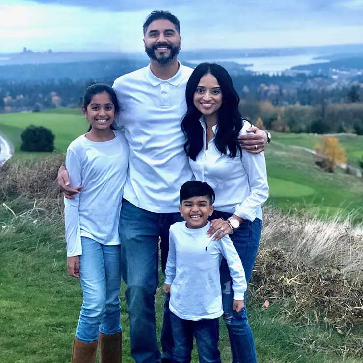 Bindu Varghese and her family