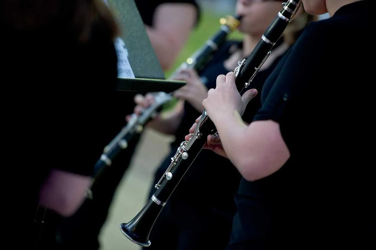 Students playing woodwinds during ARTSWALK 2016