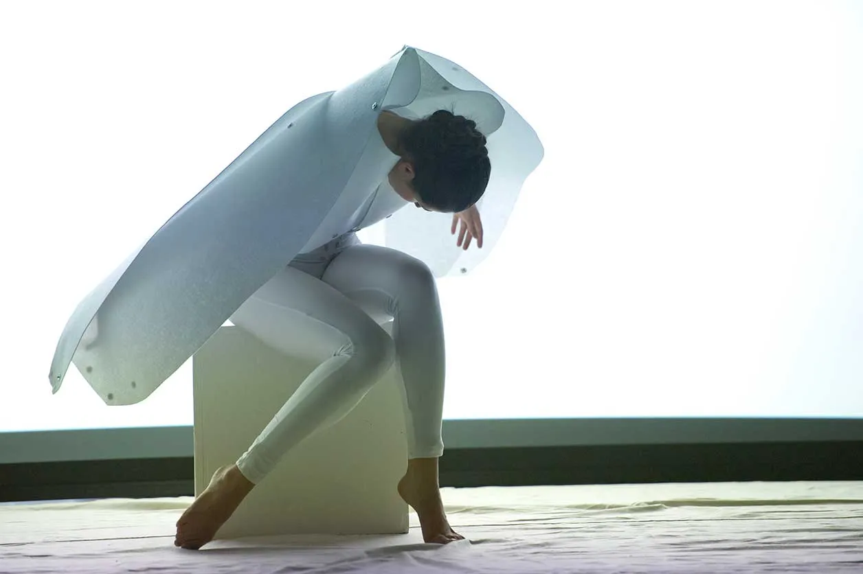 A dance student performs