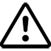 A triangle symbol with an exclamation point inside of it