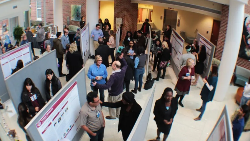 Biology faculty and students at TWU's annual Celebration of Science event. 