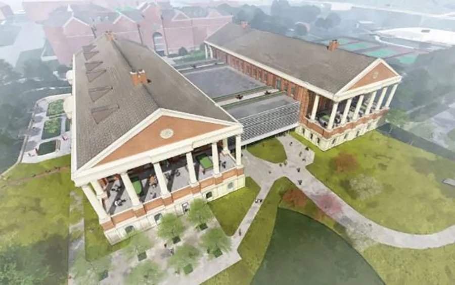An artist's rendering of the proposed new TWU Health Sciences Center