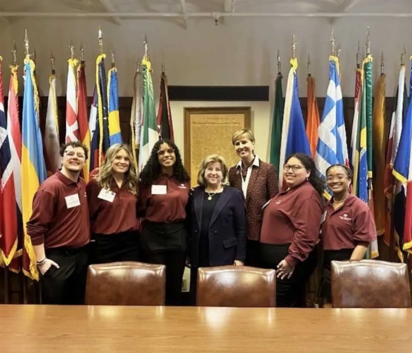 Secretary of State Jane Nelson and Texas Woman’s students during TWU Day at the state Capitol