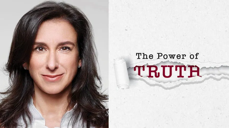 Author Jodi Kantor with text that says 'The Power of TRUTH'