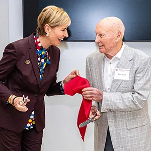 Chancellor Feyten with Dallas businessman Mike A. Myers