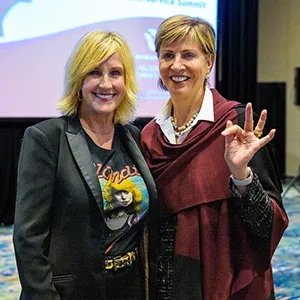 Chancellor Carine M. Feyten with activist Erin Brockovich