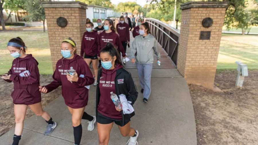TWU students walk to the polls for the presidential election