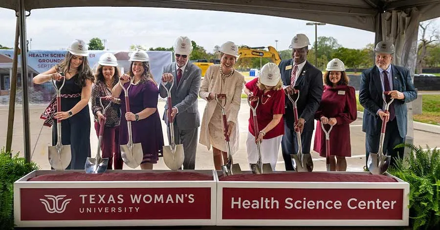 Groundbreaking ceremony for the soon to be built new Health Science Center on the TWU Denton campus