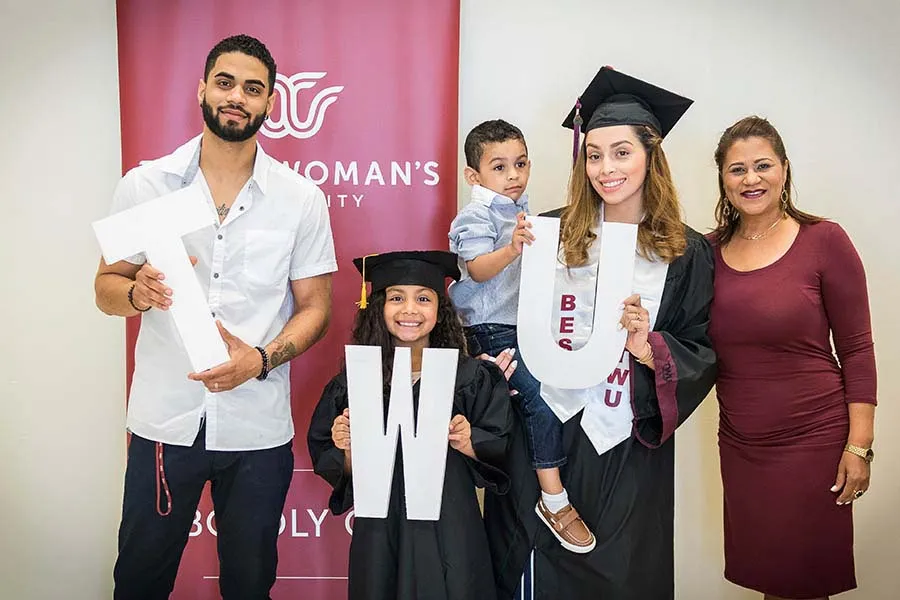 TWU Graduate with Family 