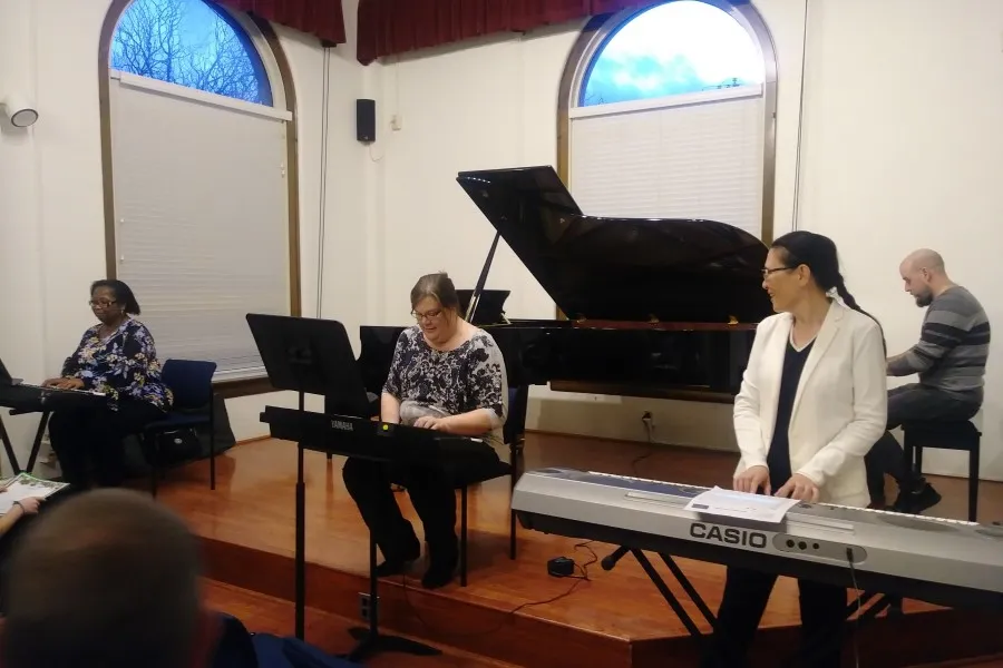 Fall 2018 TWU Community Music Center recital, adult beginners piano class.