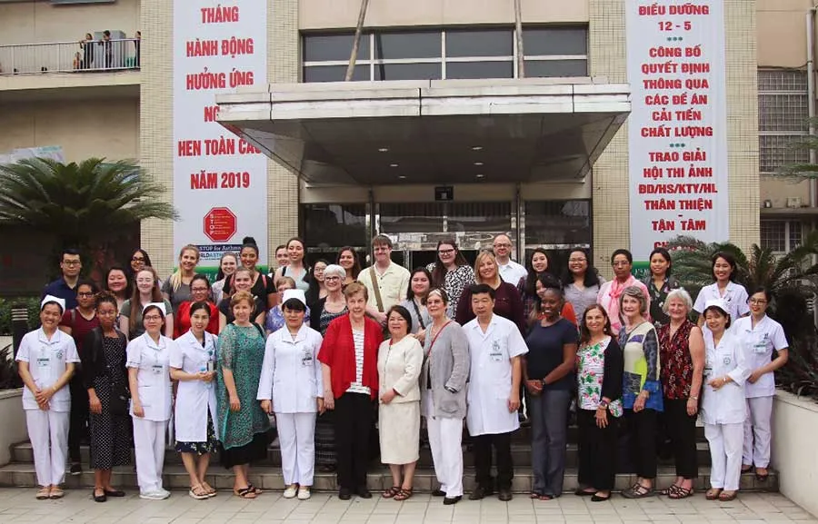 TWU nursing students and faculty at Bach Mai Hospital in Hanoi