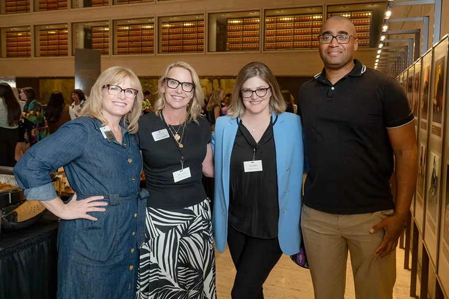 Staff for the Center for Women in Government stand with the 2025 members of the LBJ Campaign School cohort