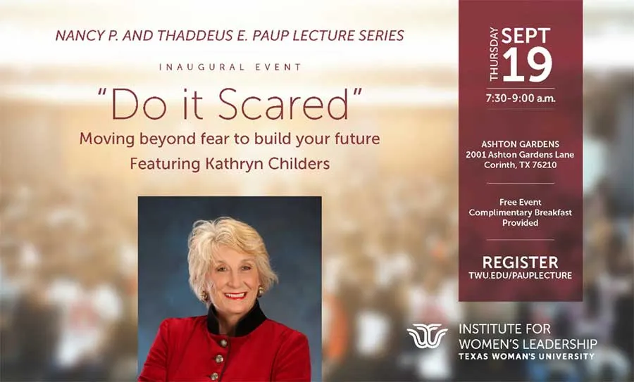 flyer for september 2019 lecture 'Do it Scared', all info on flyer is stated on webpage