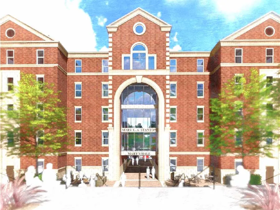 artist's rendering of the new Parliament Village sophomore dorms