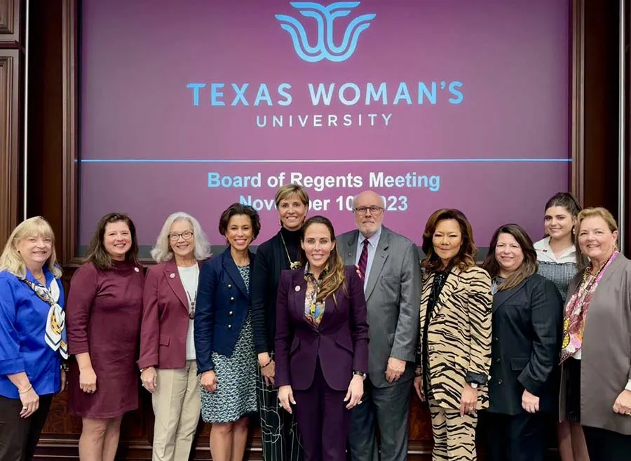 A group photo of the TWU Board of Regents at the November 10 2023 meeting in Austin
