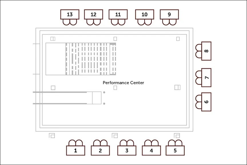 Illustration of SUHH indoor vendor table locations