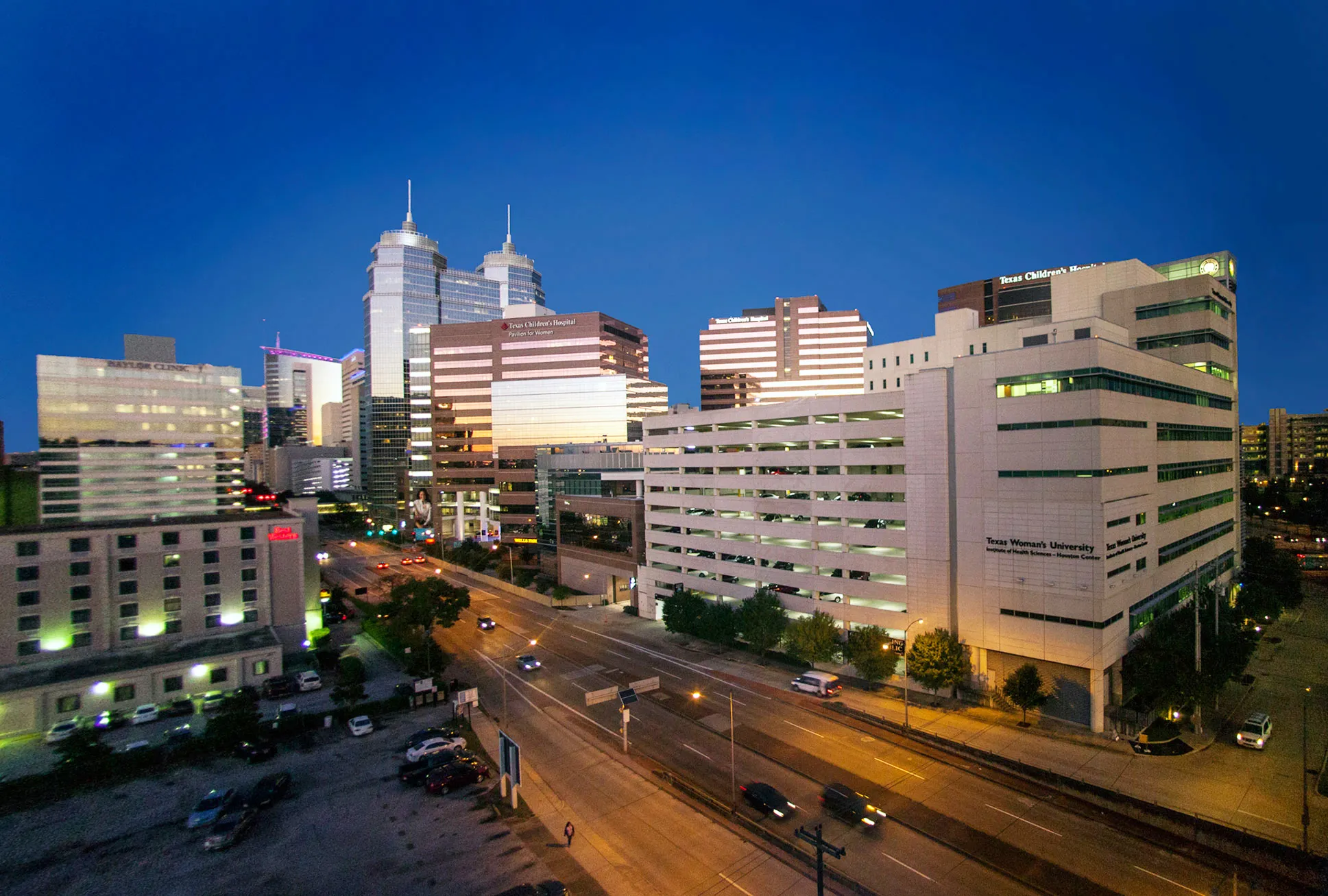 Office buildings with road