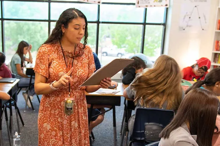 A TWU alumna leads a classroom as a certified teacher