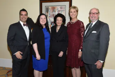 Dean Chris Ray, College of Health Sciences; Laurie Stelter, Virginia Chandler Dykes Scholarship Recipient for the College of Health Sciences; Virginia Chandler Dykes; Dr. Carine Feyten; Ralph Hawkins, Luncheon Chair and 2015 recipient of the Virginia Chandler Dykes Leadership Award