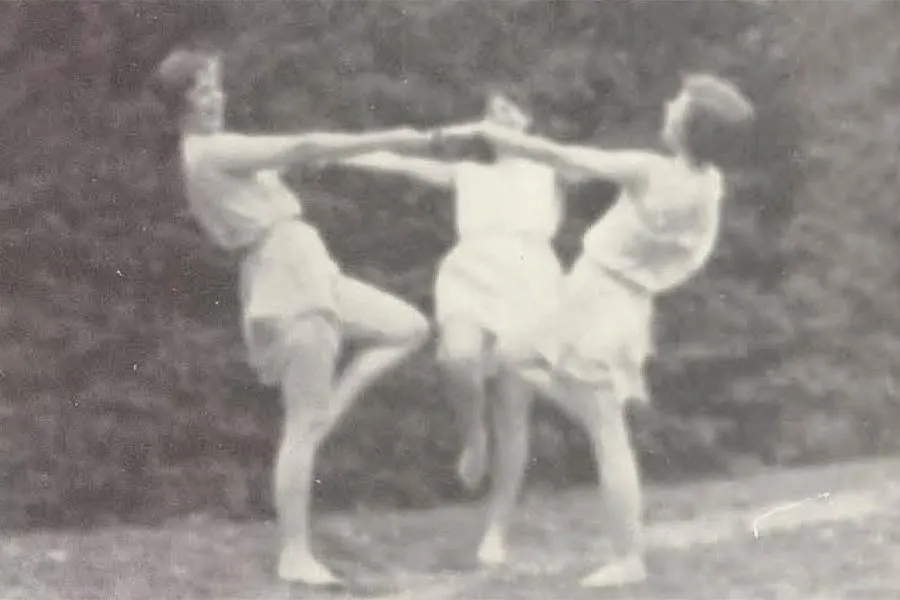 students performing dance drama from 1929  