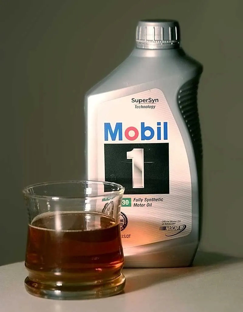 A can and glass of motor oil