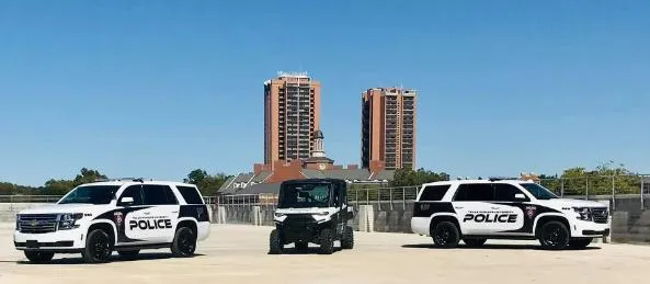 Three TWU Police vehicles