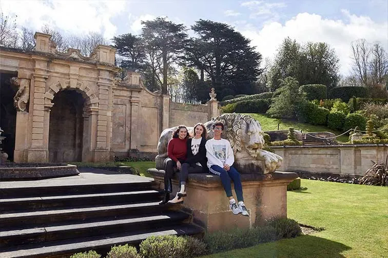 Students Sitting on Steps at Harlaxton