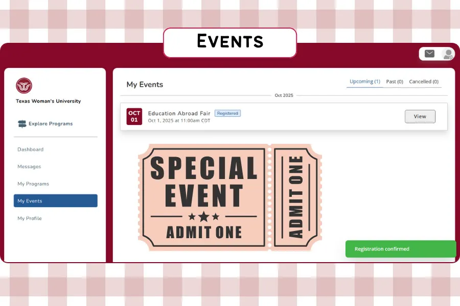 A screenshot of the Events screen in EA Portal