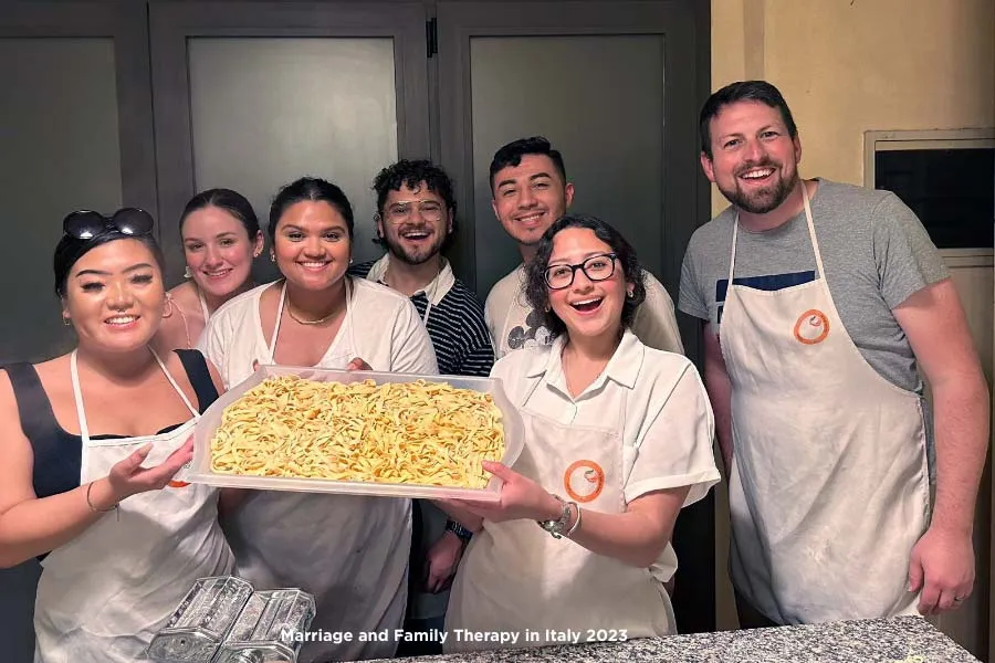 Marriage & Family Therapy in Italy 2023 making pasta together