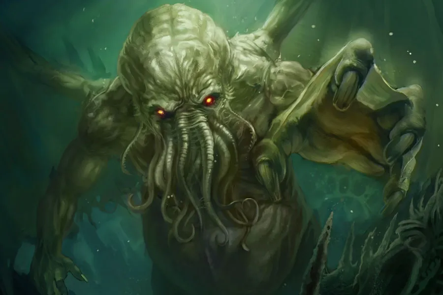 an artist's version of the Lovecraft creature Cthulhu