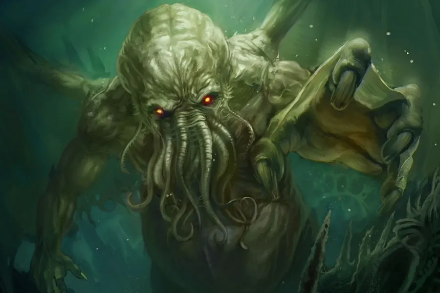 an artist's version of the Lovecraft creature Cthulhu 